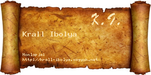 Krall Ibolya névjegykártya